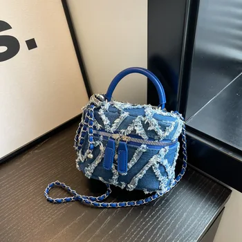 Нишевый дизайн Fringe Box Портативная маленькая квадратная сумка для женщин 2023 Новый ретро тренд Модная цепочка сумка через плечо на одно плечо