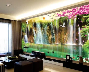 Фреска 3D обои 3d обои для телевизора фон водопад пейзаж 3D обои пейзаж Украшение дома