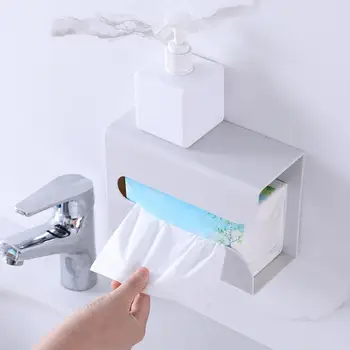 Коробка для салфеток Диспенсер для салфеток Настенное крепление Коробка для хранения салфеток в ванной Универсальный держатель для туалетной бумаги и расходных материалов