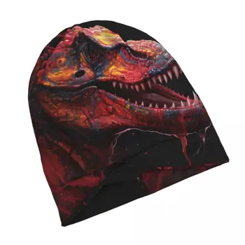 Тонкая шапочка с динозавром, Гротескная Фантастическая мешковатая вязаная шапка Four Seasons Y2k Beanies