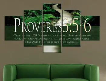 Библейский стих, Притчи 3 56 холст, настенный художественный плакат, домашний декор, 5 панно, картины без рамок, 5 предметов декора комнаты