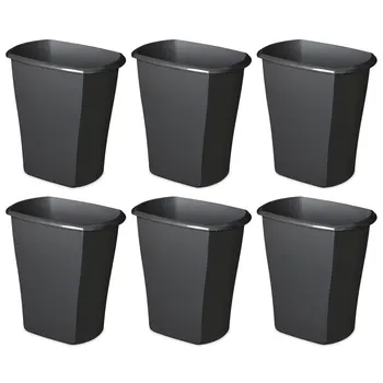 Gal. Прямоугольная корзина для мусора Пластиковая, черная, Набор из 6 предметов
