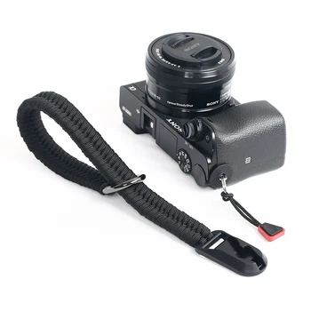 Ремешок для Камеры Canon Sony Fuji Panasonic Leica Nikon Grip Paracord Плетеный Браслет Быстроразъемная Армейская веревка