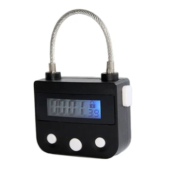 Металлический замок с таймером USB ЖК-дисплей Металлический Электронный Перезаряжаемый таймер Многофункциональный замок Черный