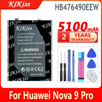 5100 мАч KiKiss 100% Новый Аккумулятор HB476490EEW Для Huawei Nova 9 Pro Nova9 Pro Для Honor 50 pro Для Аккумуляторов Honor50 pro