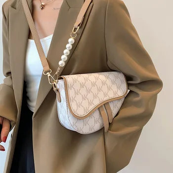 Модная и универсальная женская сумка с небольшим нишевым дизайном, большой вместимостью, через плечо, через подмышку, седельная сумка