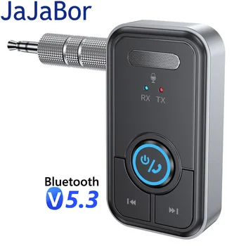Автомобильный комплект JaJaBor Bluetooth Handsfree Адаптер приемника 3,5 мм AUX Беспроводной передатчик и приемник 2 в 1 MP3 Музыкальный плеер