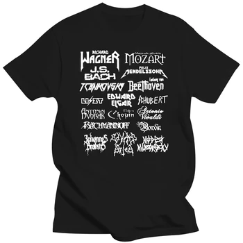 мода 2019, трендовая футболка, Хэви-Метал, Классические композиторы, мужчины, Моцарт, Бетховен, Шопен, Бах, Мендельсон, мужская футболка с коротким рукавом