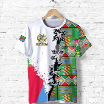 Лето Эритрея Африка Страна Флаг Племя мужские Футболки Ретро Тату Harajuku 3D Принт Пуловер топы Винтажные Повседневные Футболки Мужские Футболки