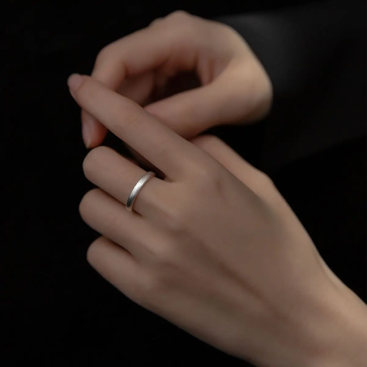 FoYuan Корейская версия, Минималистичное Креативное Матовое кольцо для пары для мужчин и женщин Изображение 3