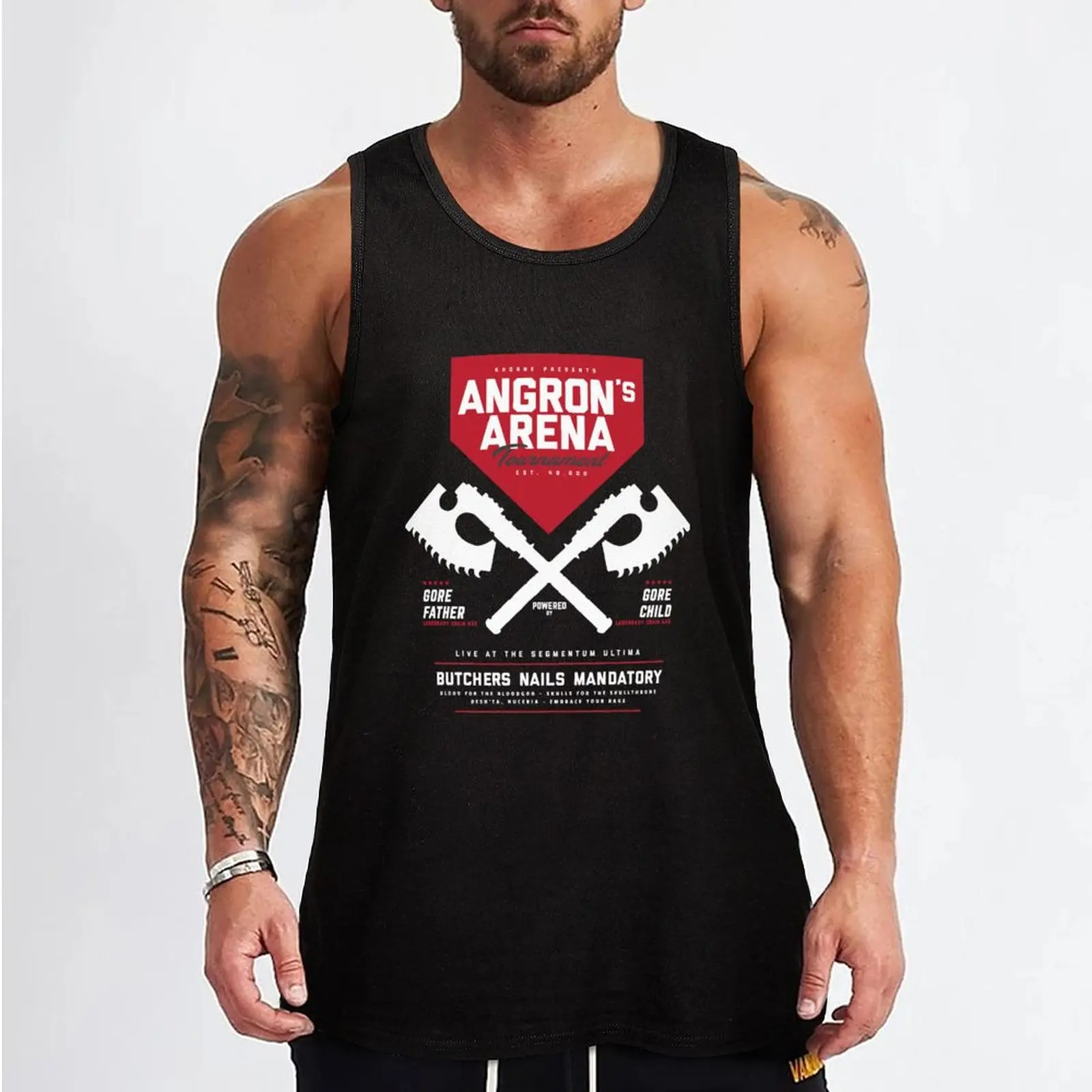 Новая майка Angron - Arena Tournament (белая), мужская спортивная футболка, мода 2023 года, мужская Изображение 1