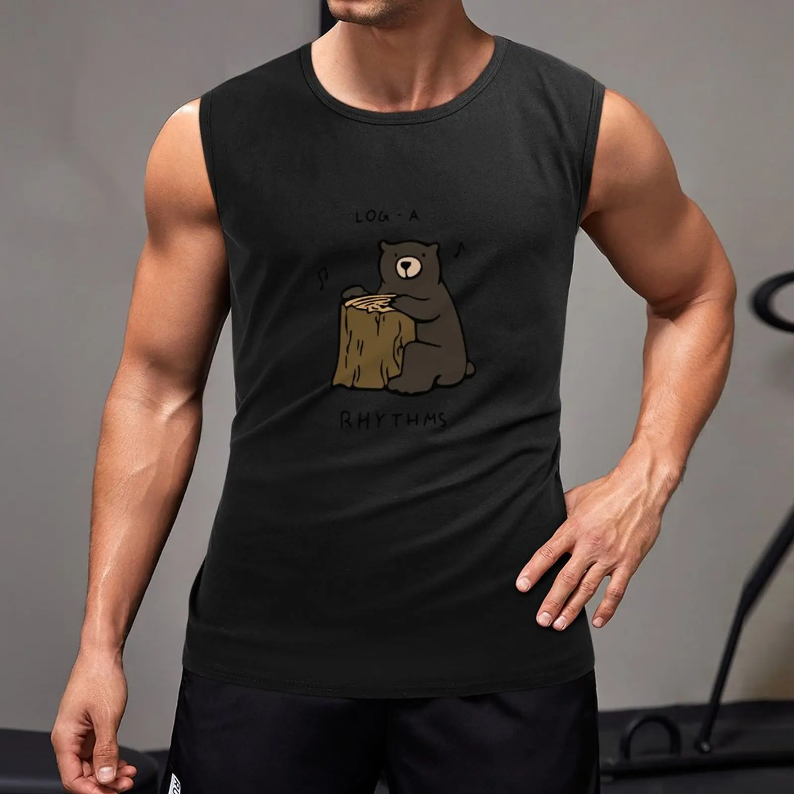 Новая майка Log-a-Rhythms хлопковые футболки man Men's gym Изображение 1