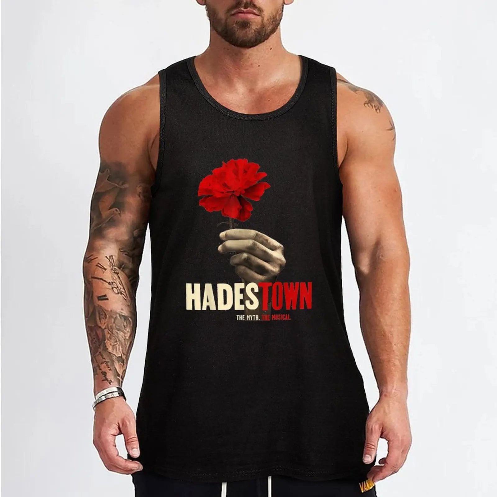 Нью-Хэдстаун - Цветок Хэдстауна - Мюзикл Хэдстауна - Бродвейские Мюзиклы - Мужская футболка с цветочным принтом Hades Town Изображение 1