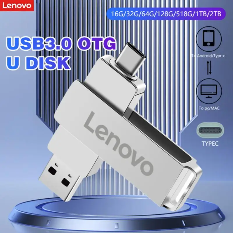 Lenovo Usb C Флэш-Накопитель 1 ТБ Usb 3.0 128 ГБ Флэш-памяти Usb 2 ТБ Флешки 512 гб Высокоскоростной Usb-Накопитель Для Ноутбука / Телефона Adroid Изображение 0