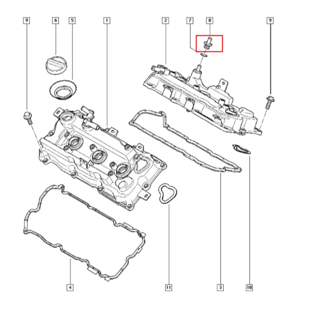 11810-8J102 118108J102 11810 8J102 Клапан PCV для Nissan 350Z Quest Maxima Murano Altima 3.5L V6 Комплект для Замены Изображение 2