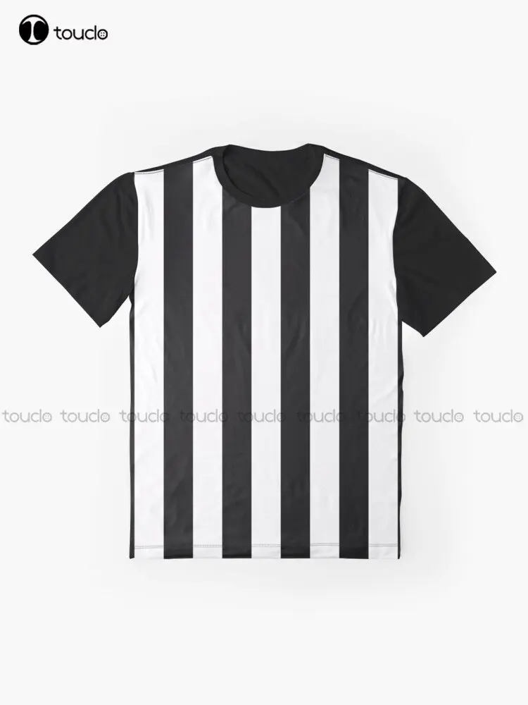 Черно-белая футболка с вертикальными полосками, футболки оверсайз, футболки с цифровой печатью, рождественский подарок, новые популярные размеры Xxs-5Xl Изображение 2