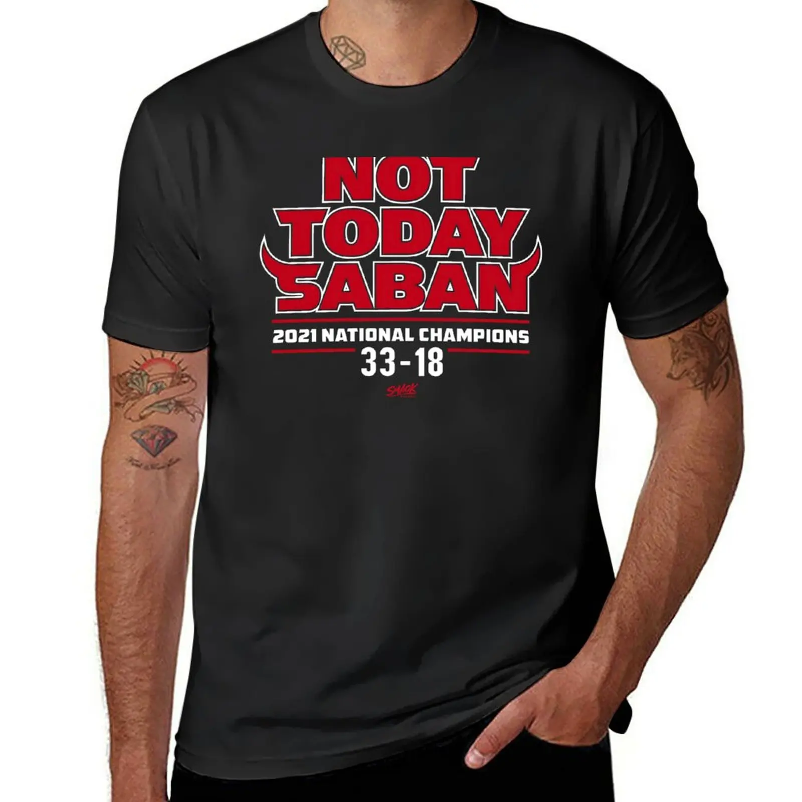 Новая футболка Not Today Saban для поклонников колледжа Джорджии, футболки для мальчиков, мужская одежда, короткая футболка, футболки для мужчин с рисунком Изображение 0
