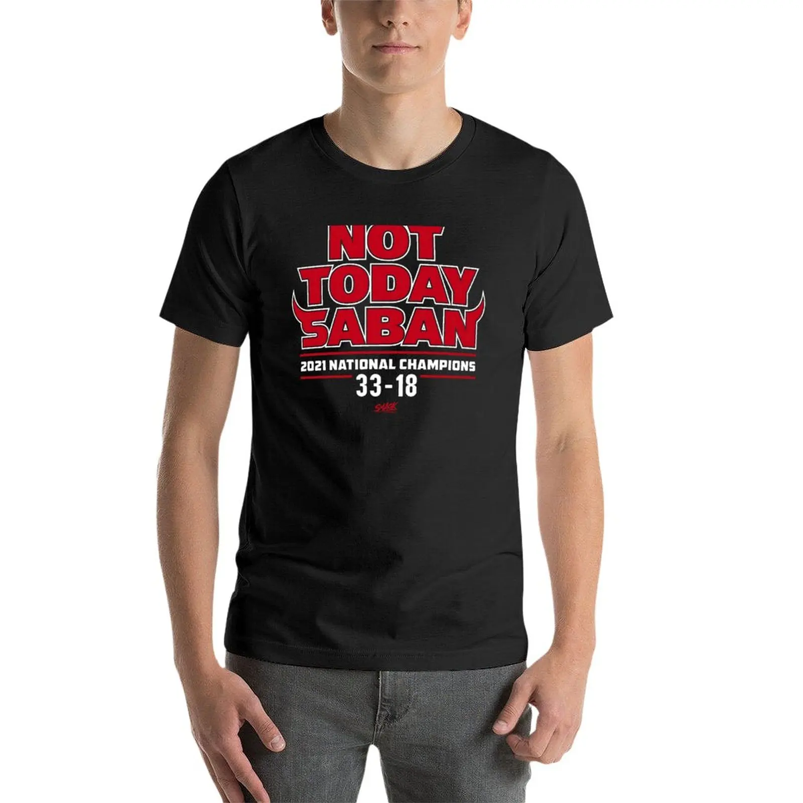 Новая футболка Not Today Saban для поклонников колледжа Джорджии, футболки для мальчиков, мужская одежда, короткая футболка, футболки для мужчин с рисунком Изображение 2