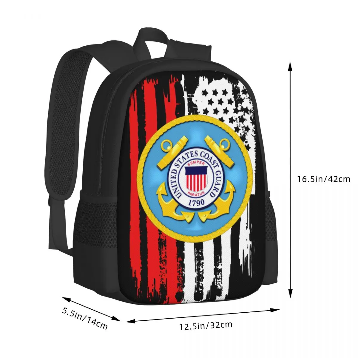 Береговая охрана США, простая стильная студенческая школьная сумка, водонепроницаемый повседневный рюкзак большой вместимости, дорожный рюкзак для ноутбука Изображение 1