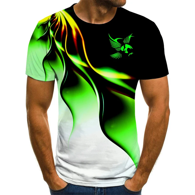 Модная летняя футболка мужская 2022, мужская футболка с 3D принтом Орла, дышащая футболка с принтом в уличном стиле, мужская футболка большого размера 6XL Изображение 2