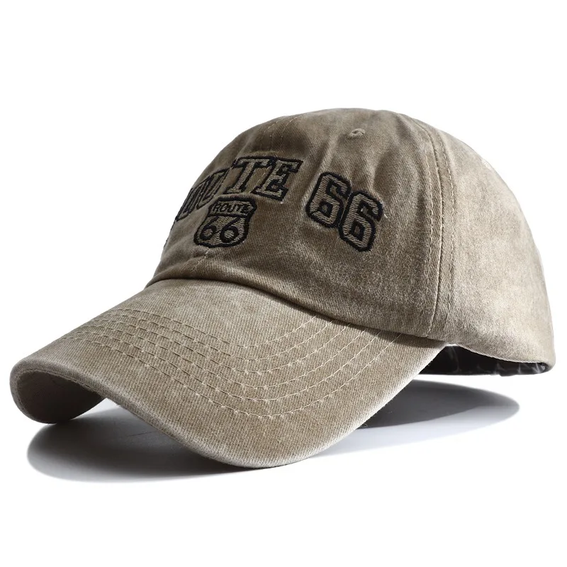 Новая Дизайнерская Бейсболка Route 66 С Вышивкой Snapback Hat Casquette Femme Винтажные Выстиранные Джинсовые Шляпы для Папы для Мужчин И Женщин 2023 Изображение 3