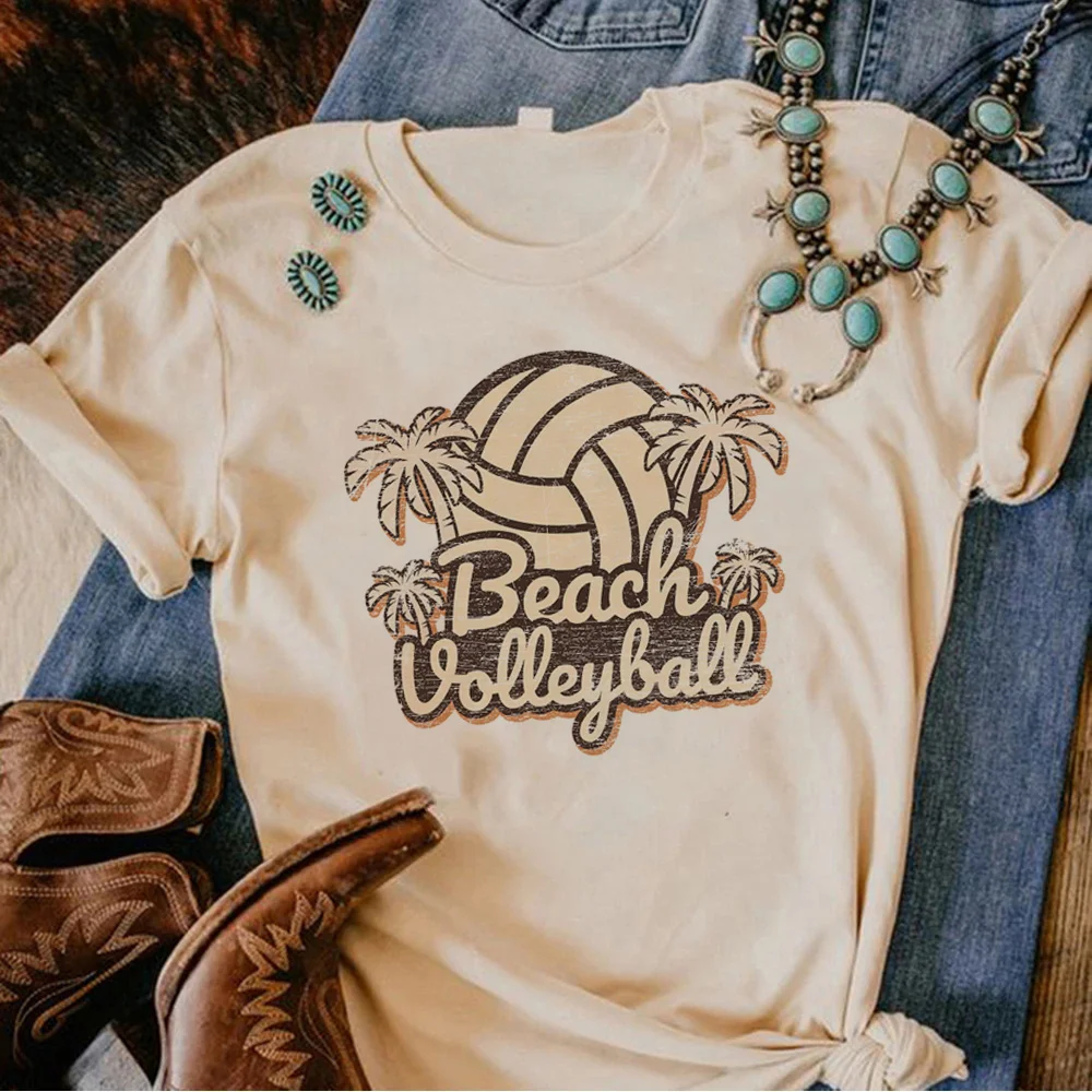 Волейбольный топ, женская дизайнерская летняя футболка Y2K, женская забавная одежда Изображение 2
