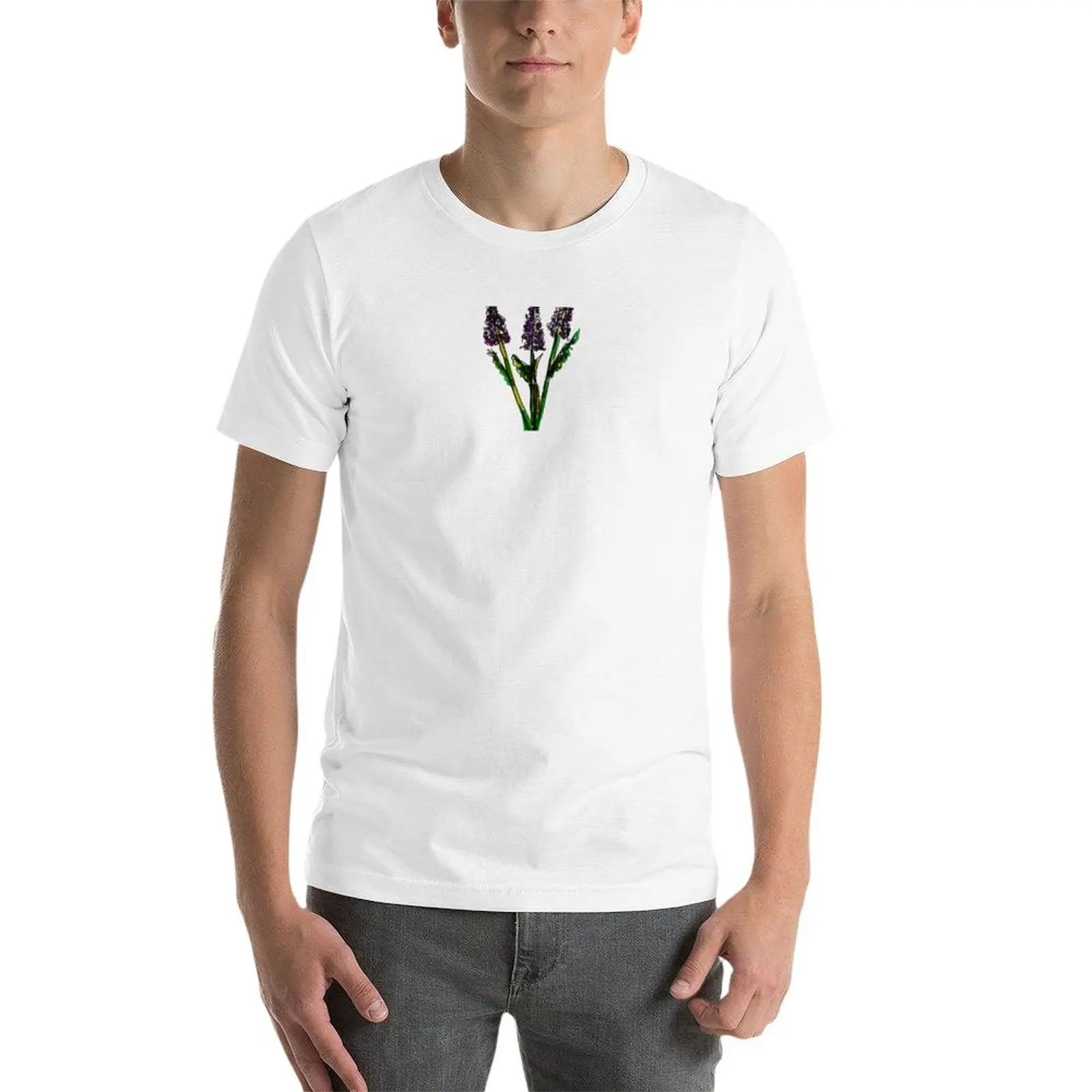 Новая лавандовая футболка, одежда с аниме, эстетическая одежда, одежда для мужчин Изображение 2