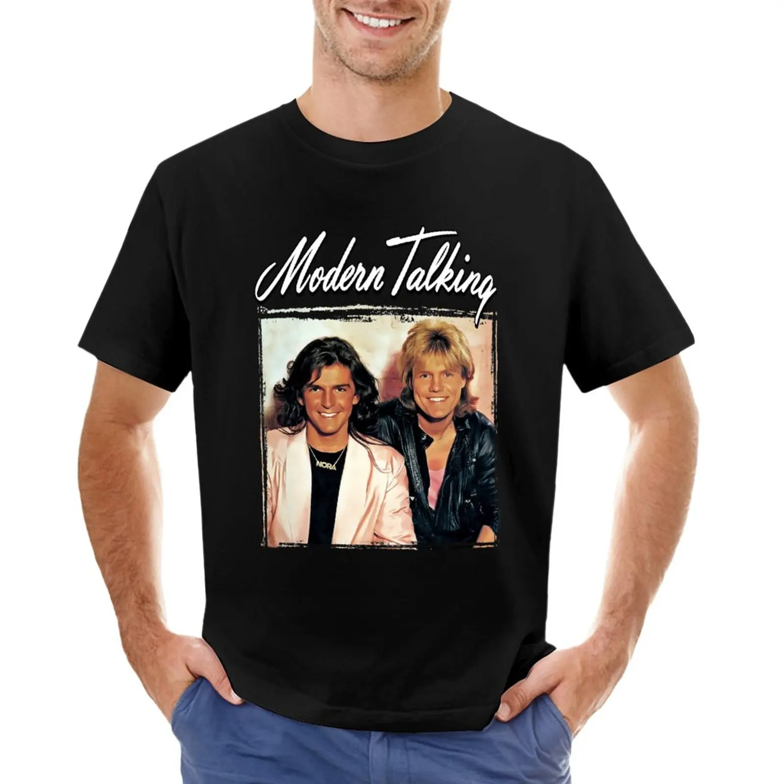 Винтажная футболка Modern Talking, графическая футболка, топы больших размеров, футболка оверсайз, мужская одежда Изображение 0