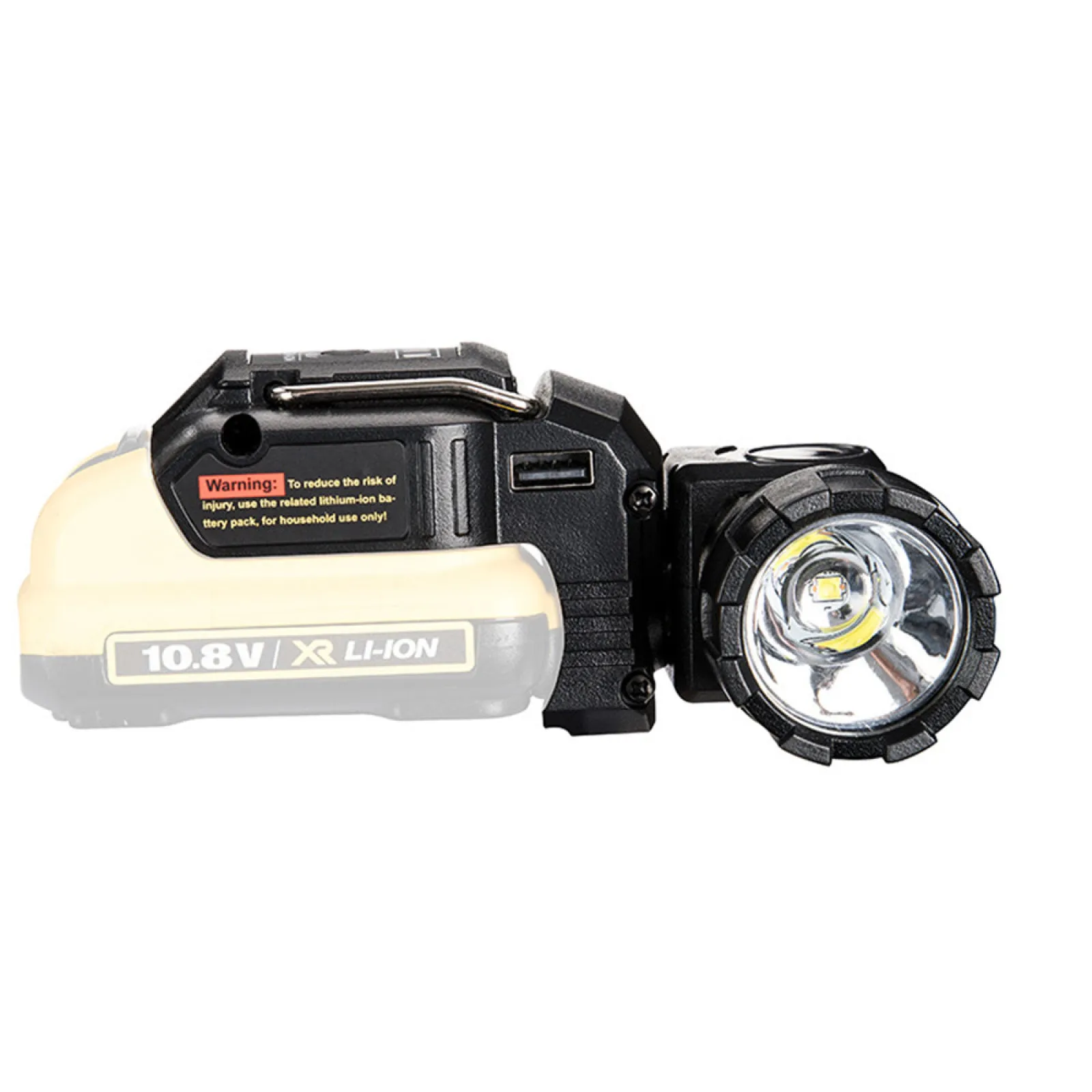 Для DeWalt Литий-ионный аккумулятор 12 В, перезаряжаемый светодиодный рабочий светильник, ручной фонарик, портативная светодиодная подсветка с поворотной головкой 10,8 В-12 В Изображение 2
