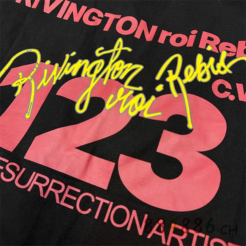 Футболка в стиле Oversize RRR123, Мужская И женская Высококачественная футболка с буквенным принтом и короткими рукавами Изображение 4