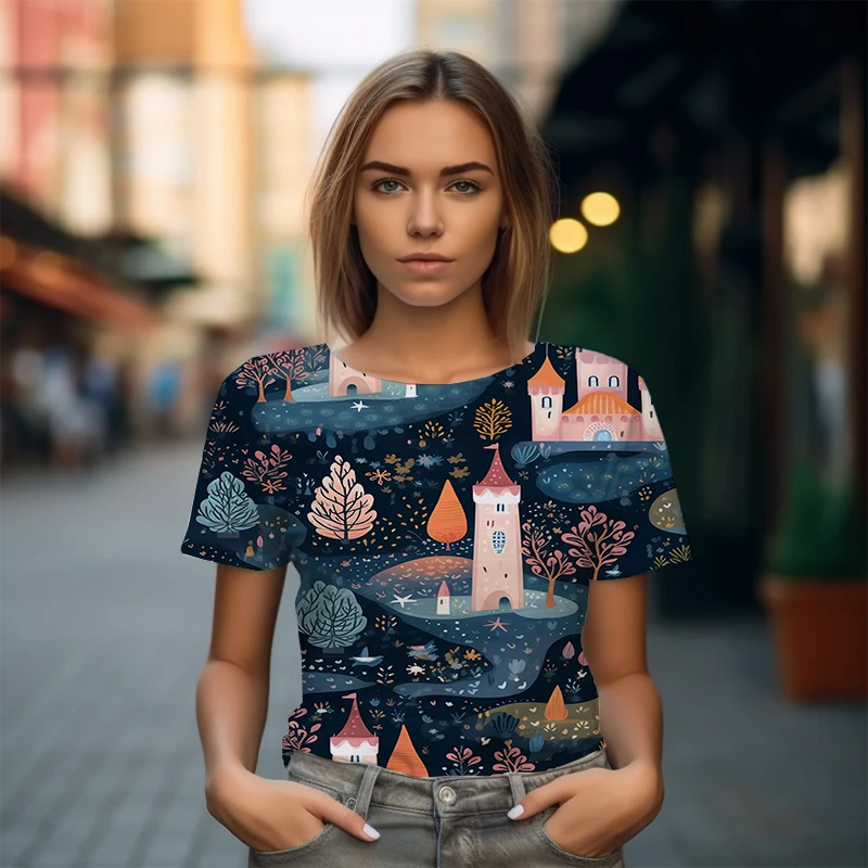 Летняя хит продаж, Уличная крутая футболка Большого размера, свободная повседневная футболка, женская футболка с коротким рукавом, Модная футболка с 3D принтом Изображение 3