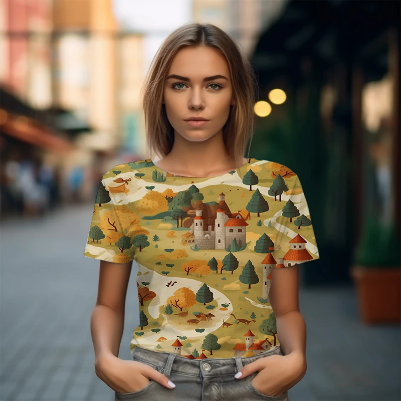 Летняя хит продаж, Уличная крутая футболка Большого размера, свободная повседневная футболка, женская футболка с коротким рукавом, Модная футболка с 3D принтом Изображение 4