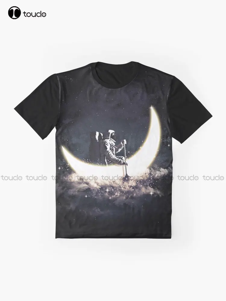 Футболка с изображением лунного паруса, астронавта, лунного пространства, футболки с цифровой печатью для подростков, унисекс, индивидуальный подарок Xxs-5Xl Изображение 1
