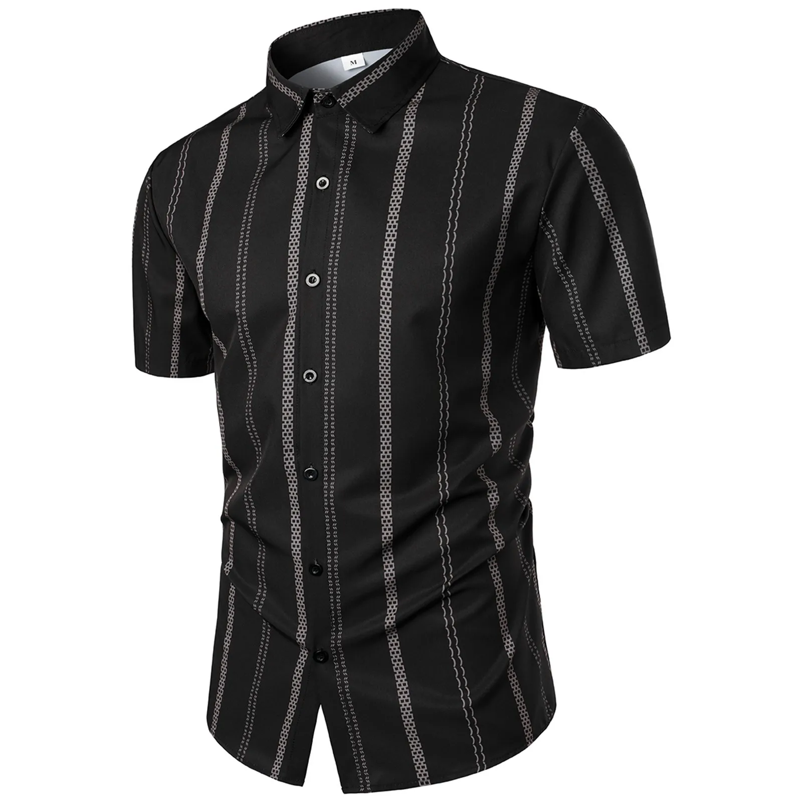 Тренировочный комплект, мужская рубашка с отворотом, модная повседневная рубашка с короткими рукавами, мужской комплект рубашек, повседневный топ с короткими рукавами Изображение 0