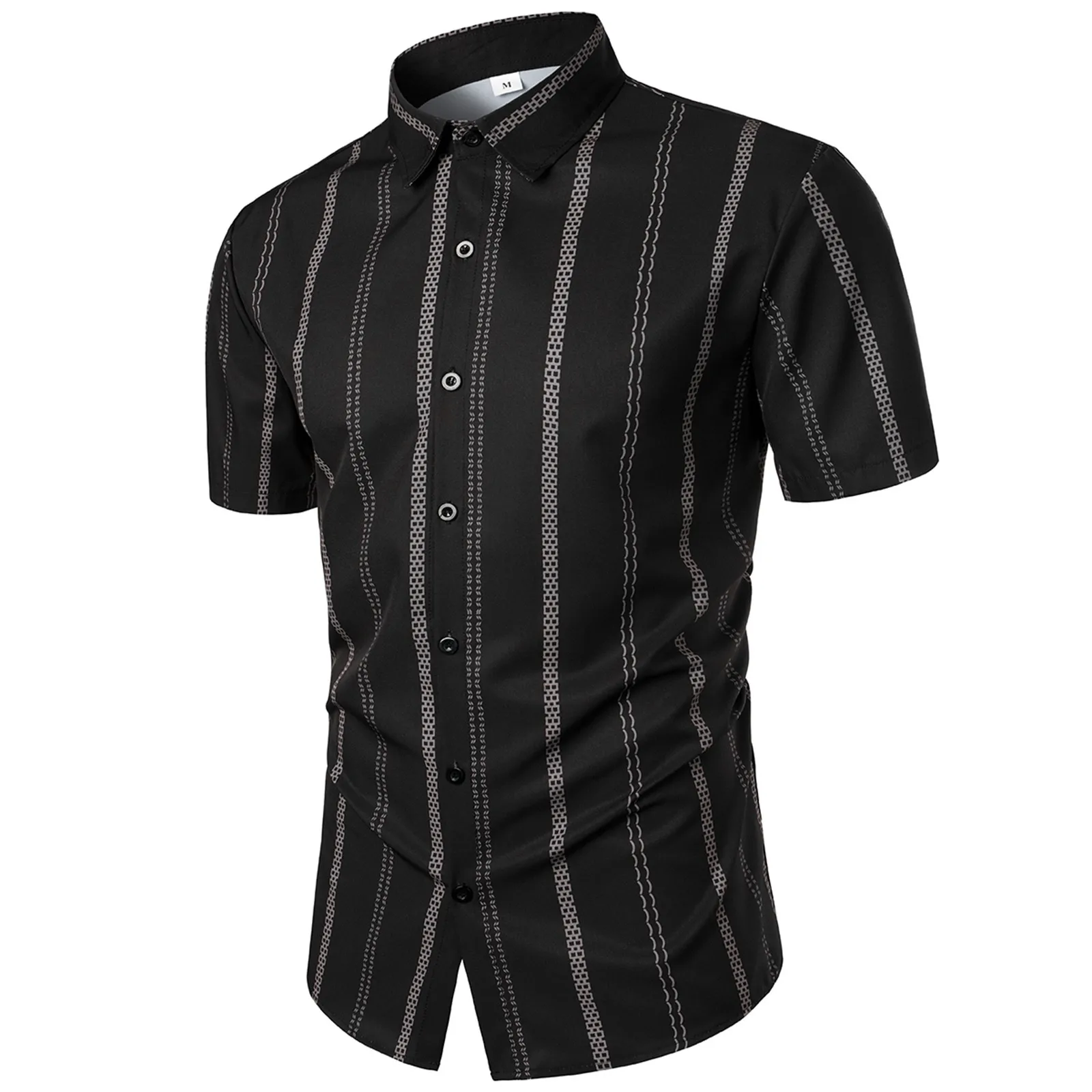 Тренировочный комплект, мужская рубашка с отворотом, модная повседневная рубашка с короткими рукавами, мужской комплект рубашек, повседневный топ с короткими рукавами Изображение 2