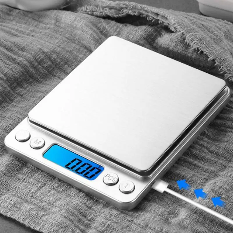Цифровые кухонные весы весом 3 кг 0,01 г, Прецизионные весы для взвешивания ювелирных изделий для пищевых продуктов, диетических почтовых весов, измерительные жидкокристаллические электронные Изображение 0