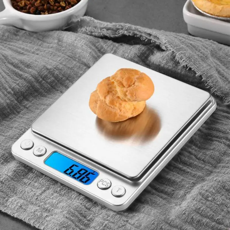 Цифровые кухонные весы весом 3 кг 0,01 г, Прецизионные весы для взвешивания ювелирных изделий для пищевых продуктов, диетических почтовых весов, измерительные жидкокристаллические электронные Изображение 1