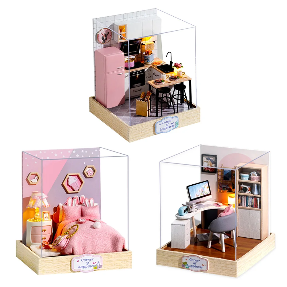 Супер мини размер DIY Кукольный дом Мебель Строительные наборы Кукольный дом Игрушка-головоломка Изображение 0