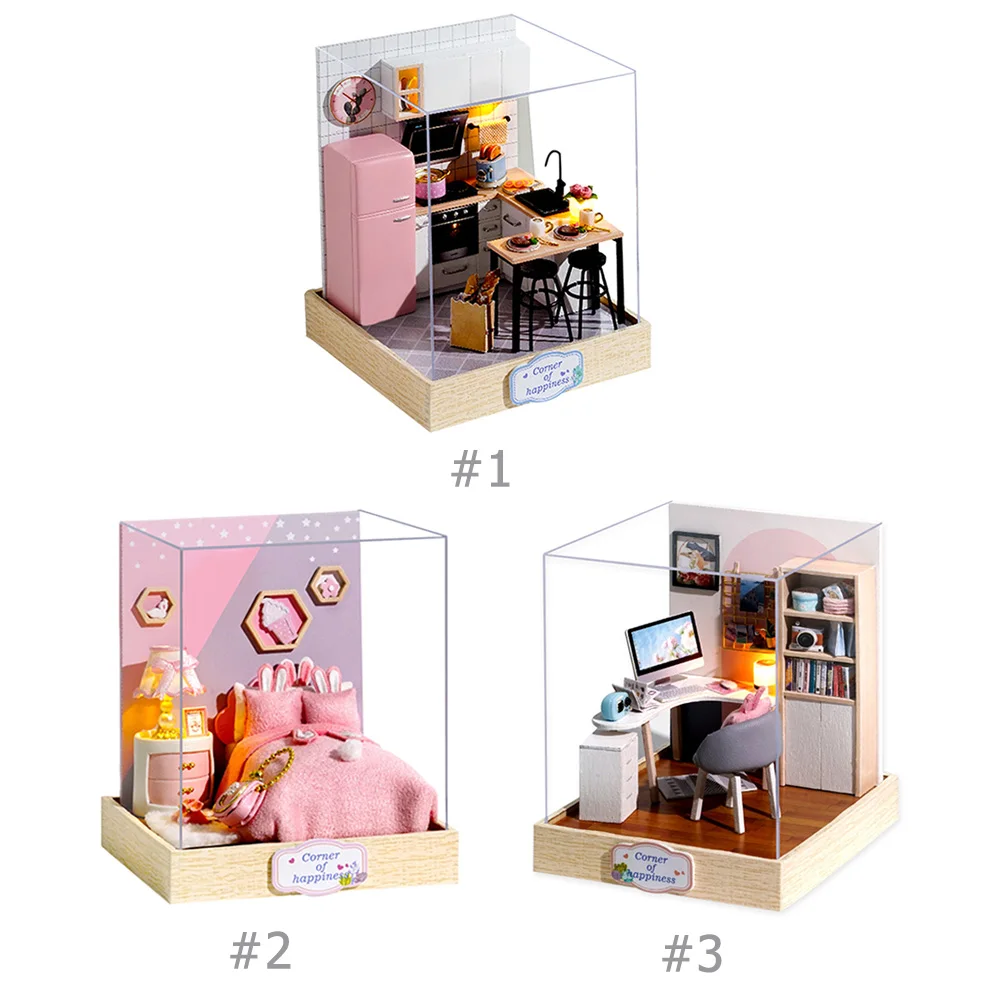 Супер мини размер DIY Кукольный дом Мебель Строительные наборы Кукольный дом Игрушка-головоломка Изображение 1