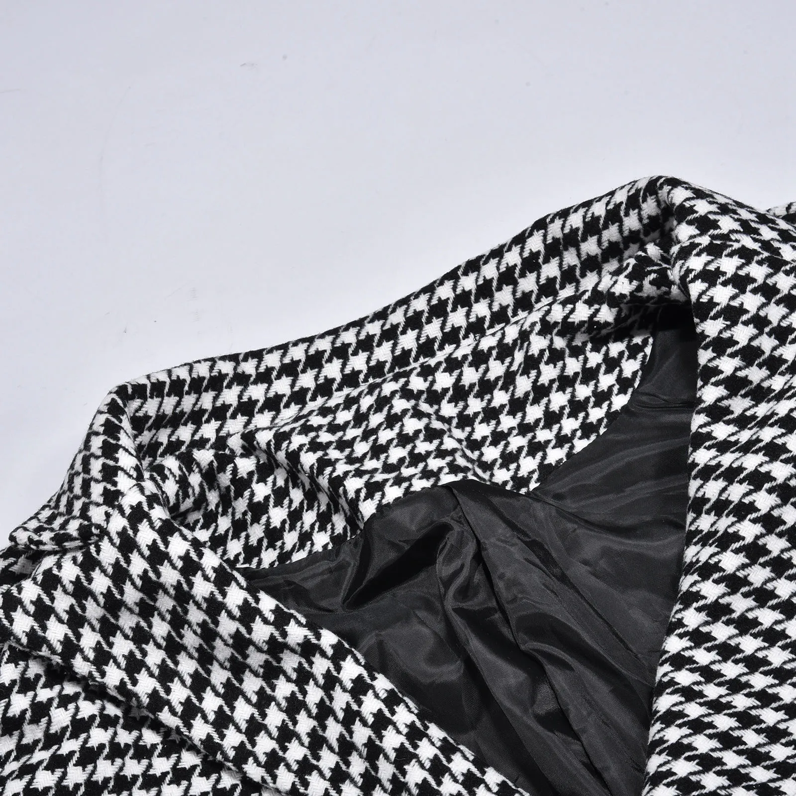 Мужской классический клетчатый пиджак с лацканами, Двубортное деловое пальто с длинными рукавами, Удобный свободный мужской свитер для улицы Харадзюку Изображение 2