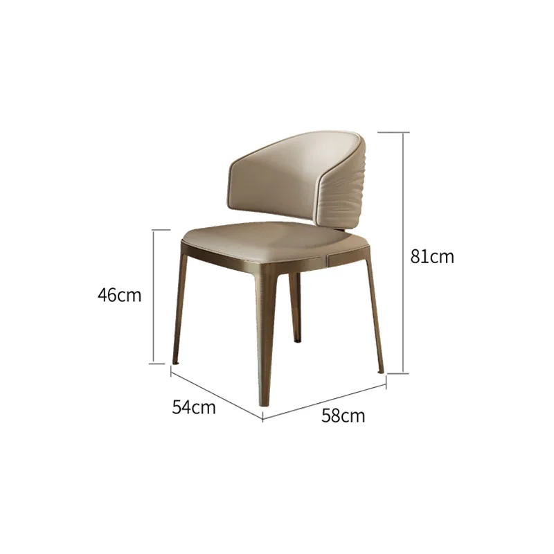 Итальянские металлические стулья для гостиной, обеденные стулья с Мягкими спинками и Дизайнерские стулья для спальни из высококачественной нержавеющей стали Изображение 5