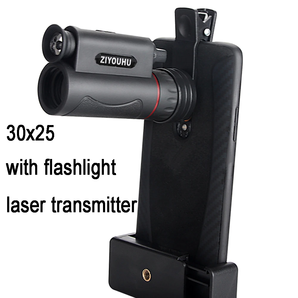 HD 30X25 с фонариком Лазерный монокуляр Карманный прицел ночного видения Наружный телескоп Комплект для кемпинга пеших прогулок Охоты осмотра достопримечательностей Изображение 0