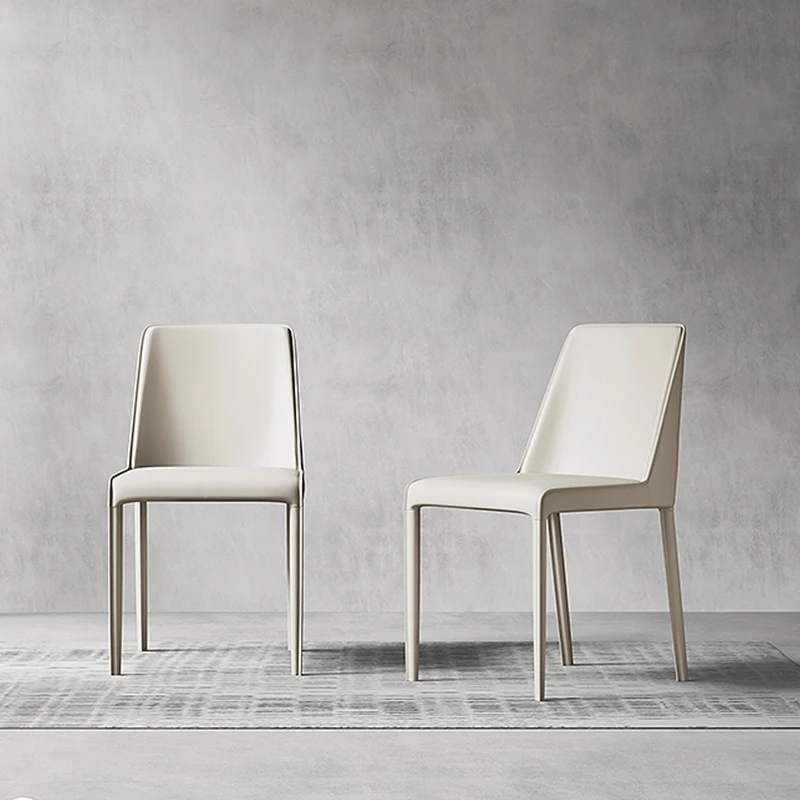 Легкий роскошный обеденный стул высокого класса, минималистичное седло, кожаное кресло, домашний дизайнер, ресторан, спинка, современный минималистичный табурет Изображение 2