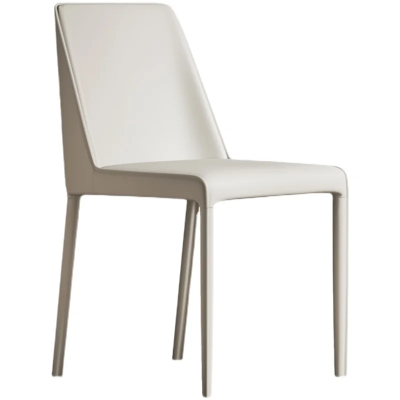 Легкий роскошный обеденный стул высокого класса, минималистичное седло, кожаное кресло, домашний дизайнер, ресторан, спинка, современный минималистичный табурет Изображение 3