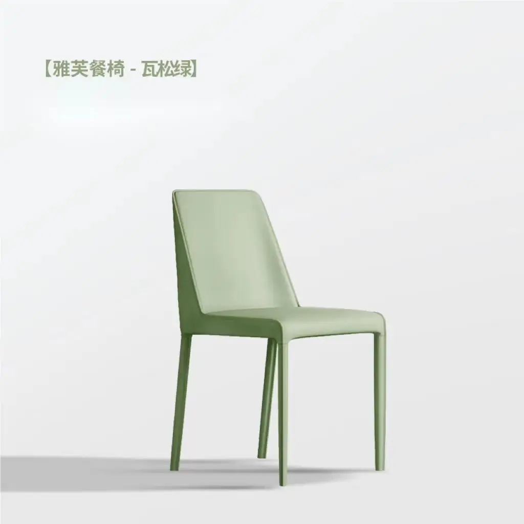 Легкий роскошный обеденный стул высокого класса, минималистичное седло, кожаное кресло, домашний дизайнер, ресторан, спинка, современный минималистичный табурет Изображение 4