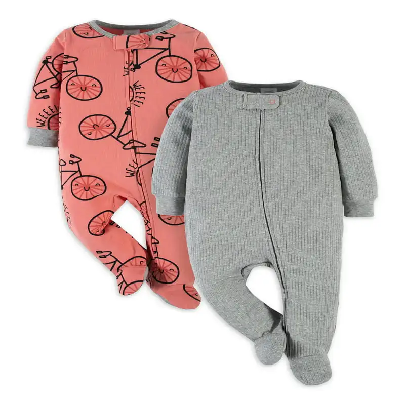 пижамы на ножках для мальчиков, девочек и унисекс Sleep 'n Play, 2 упаковки (для новорожденных-6/9 месяцев) Изображение 1