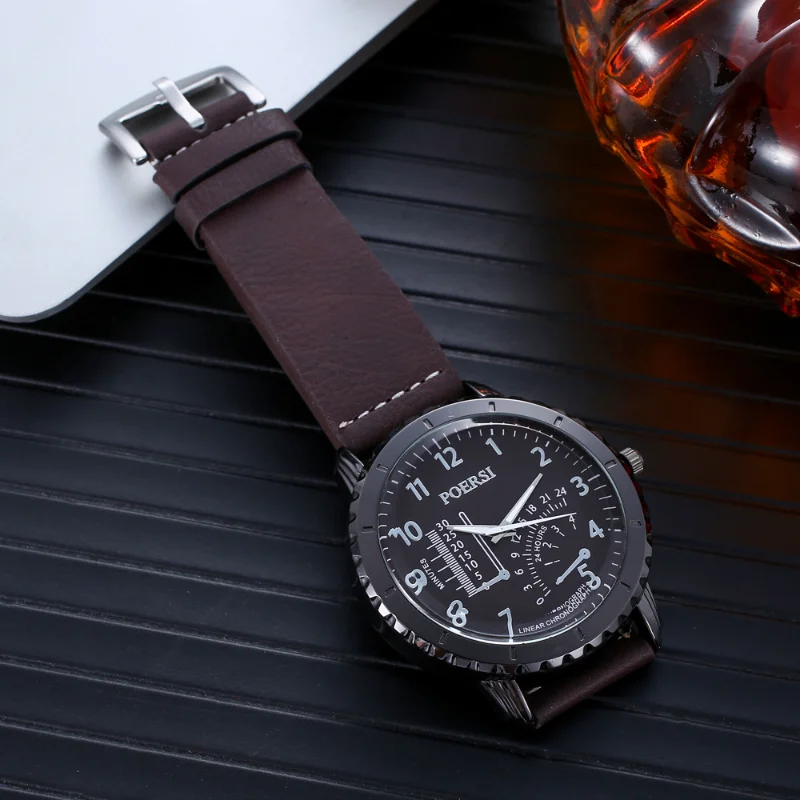 Набор роскошных мужских часов - модные и повседневные кварцевые наручные часы с поясом, солнцезащитные очки, кошелек Reloj De Hombre Изображение 3