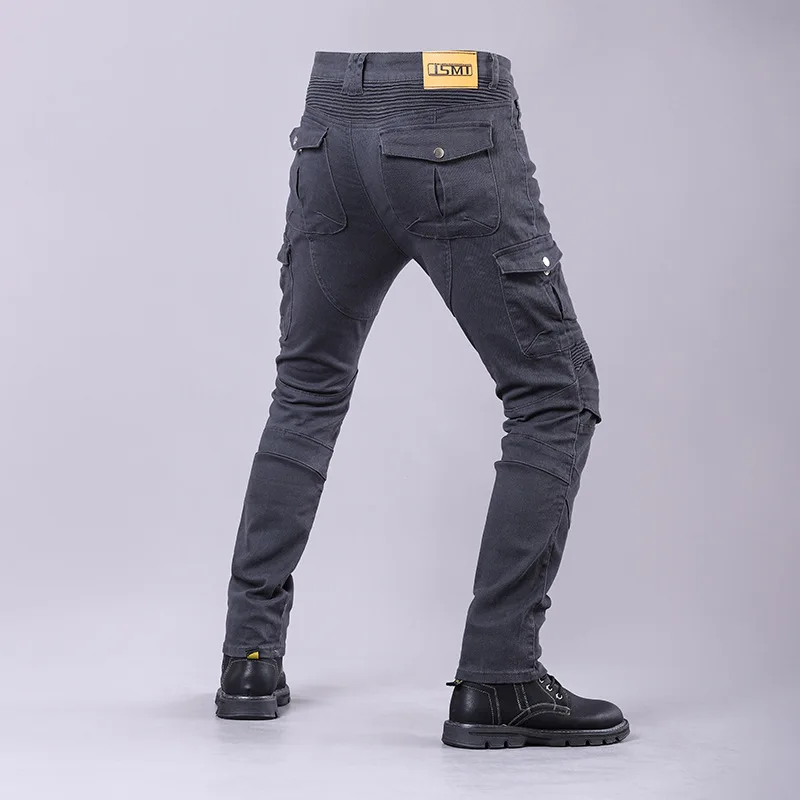 Демисезонные джинсы для езды на мотоцикле с бронированными наколенниками, брюки для мотокросса, защитные брюки для мотокросса, велосипедные брюки, защитные брюки Изображение 4