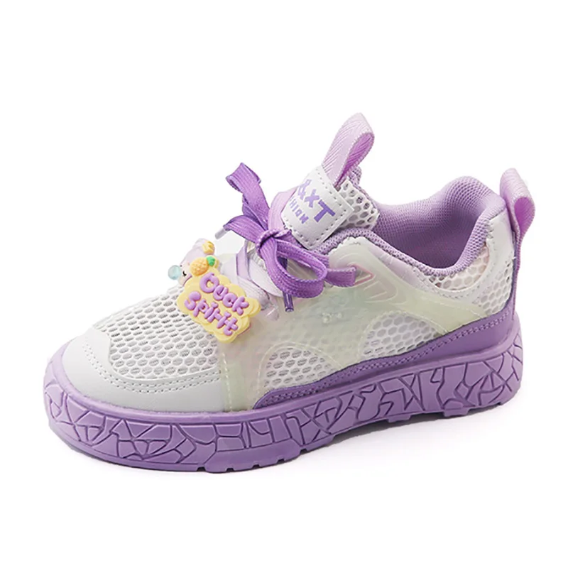 Летняя сетчатая детская спортивная обувь с вращающейся пряжкой, Повседневная обувь для мальчиков и девочек, Дышащая сетчатая Мягкая детская обувь для бега. Изображение 0