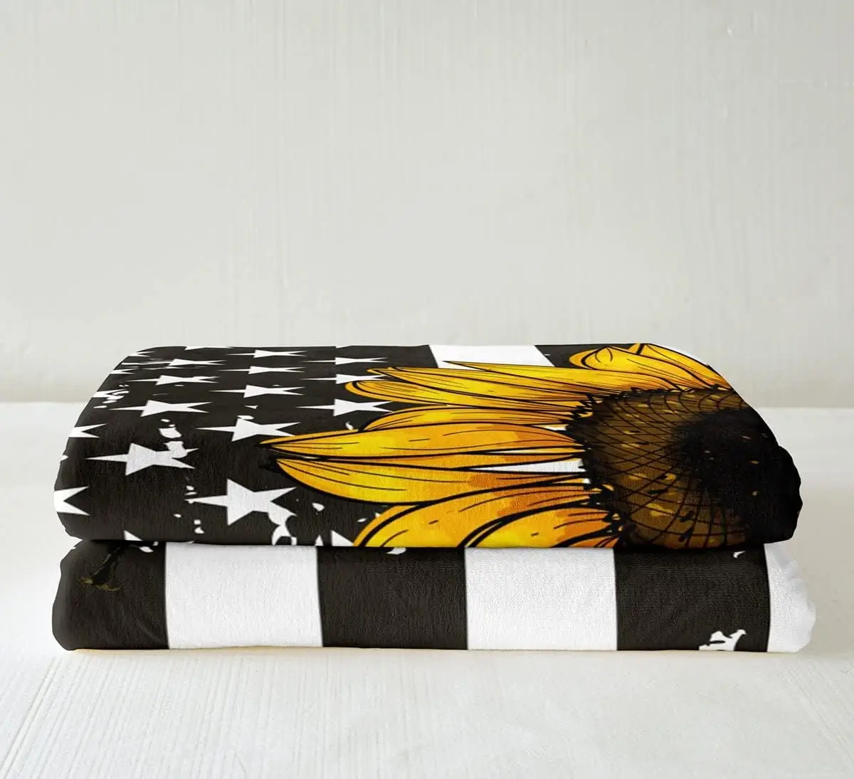 Одеяло из шерпы с подсолнухом и пчелой под американским флагом, плюшевое одеяло с желтой пчелой, флисовое одеяло Sweet Honey Bee для детей и взрослых Изображение 3